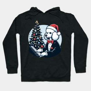 Poodle Playing Piano Christmas Hoodie